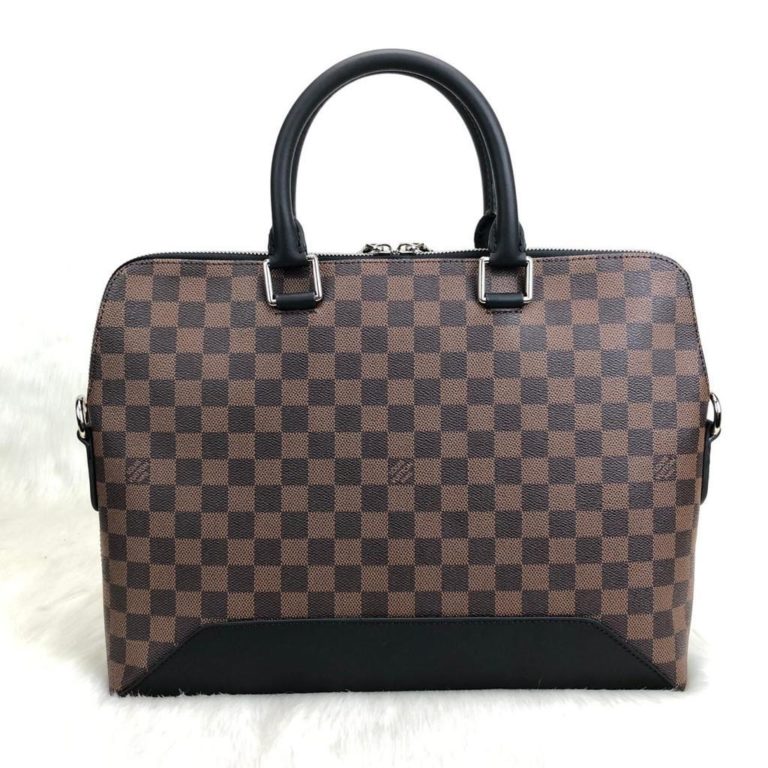 louis vuitton canta evrak laptop cantasi kahve damier unisex 40x30x8