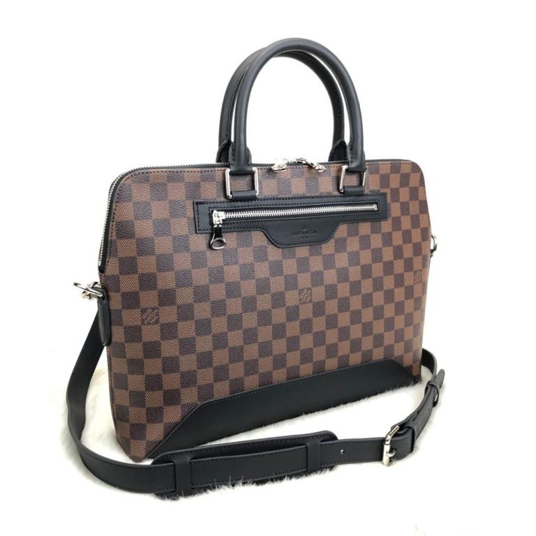 louis vuitton canta evrak laptop cantasi kahve damier unisex 40x30x8