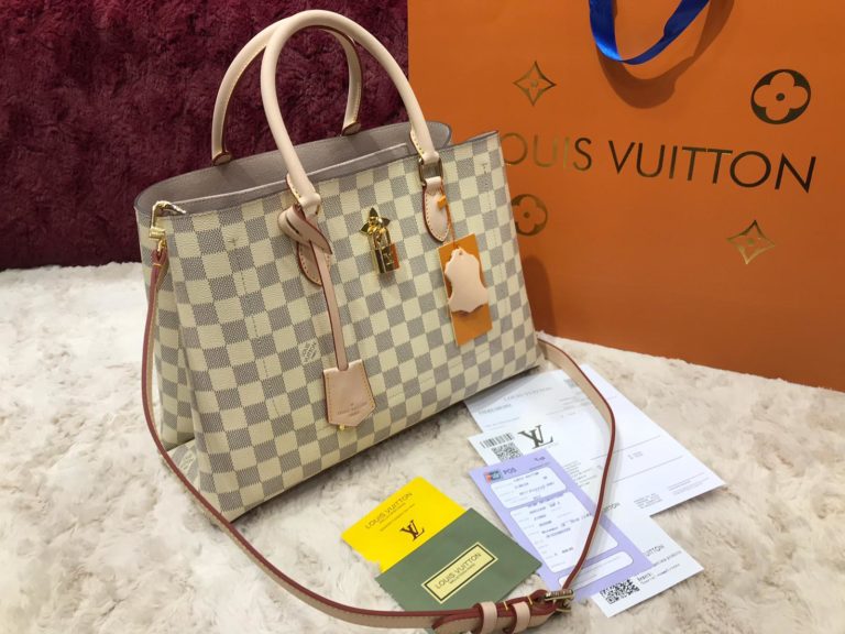 louis vuitton canta flower tote damier beyaz 34x24x13