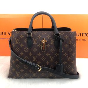 louis vuitton canta flower tote kilitli capraz askili siyah 34x24