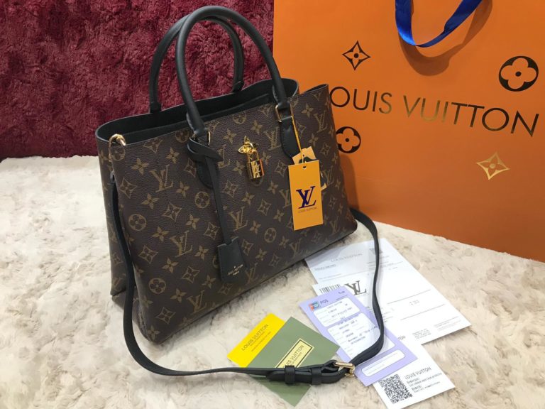 louis vuitton canta flower tote monogram siyah 34x24x13