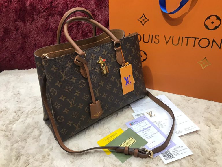 louis vuitton canta flower tote monogram taba 34x24x13
