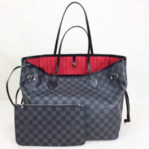 louis vuitton canta neverfull siyah gri 32x29x14