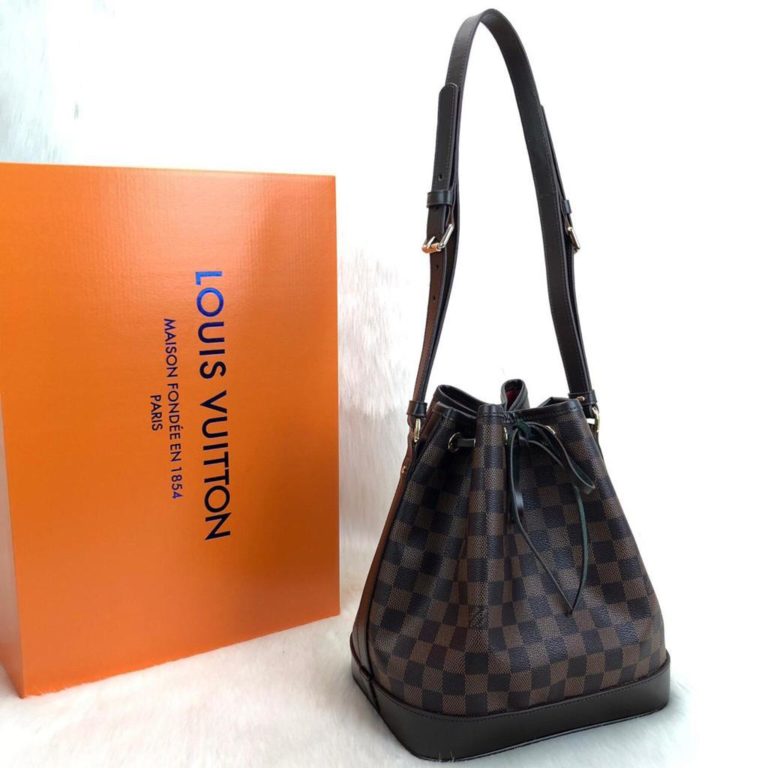 louis vuitton canta petit noe buzgulu kahve damier 27x27x21