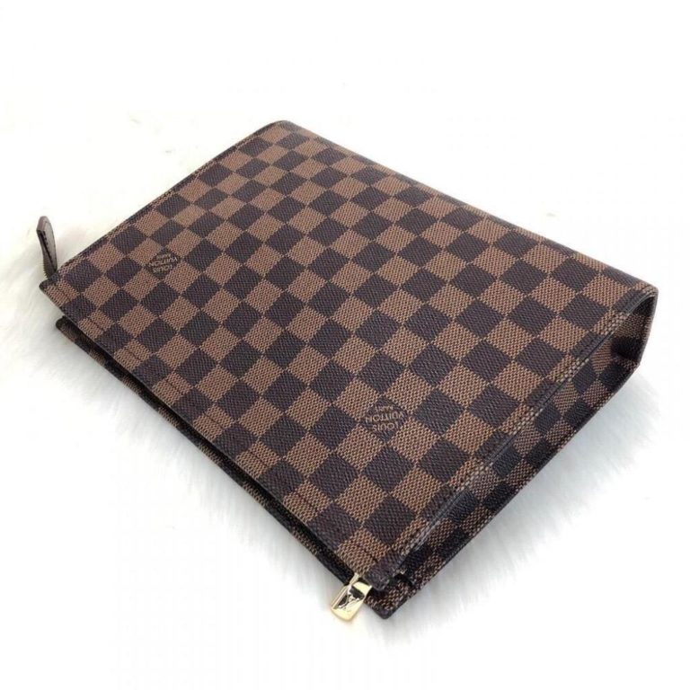 louis vuitton canta portfoy toiletry kahve damier 26x20