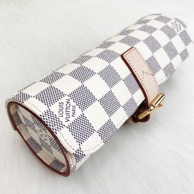 louis vuitton canta saat cantasi beyaz damier 3 case 20x8