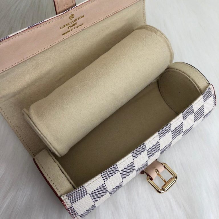louis vuitton canta saat cantasi beyaz damier 3 case 20x8