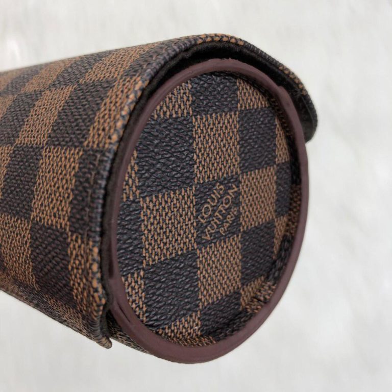 louis vuitton canta saat cantasi kahve damier 3 case 20x8