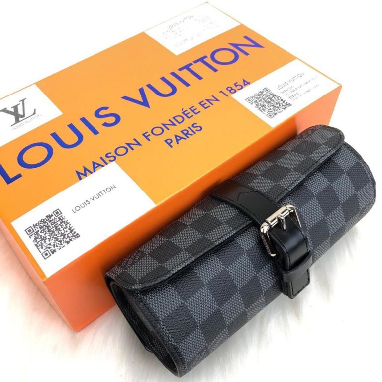 louis vuitton canta saat cantasi siyah damier 3 case 20x8