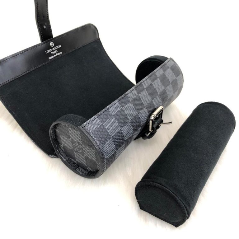 louis vuitton canta saat cantasi siyah damier 3 case 20x8