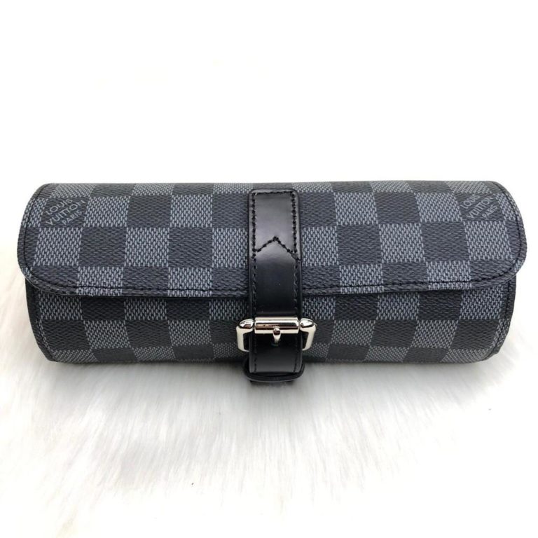 louis vuitton canta saat cantasi siyah damier 3 case 20x8