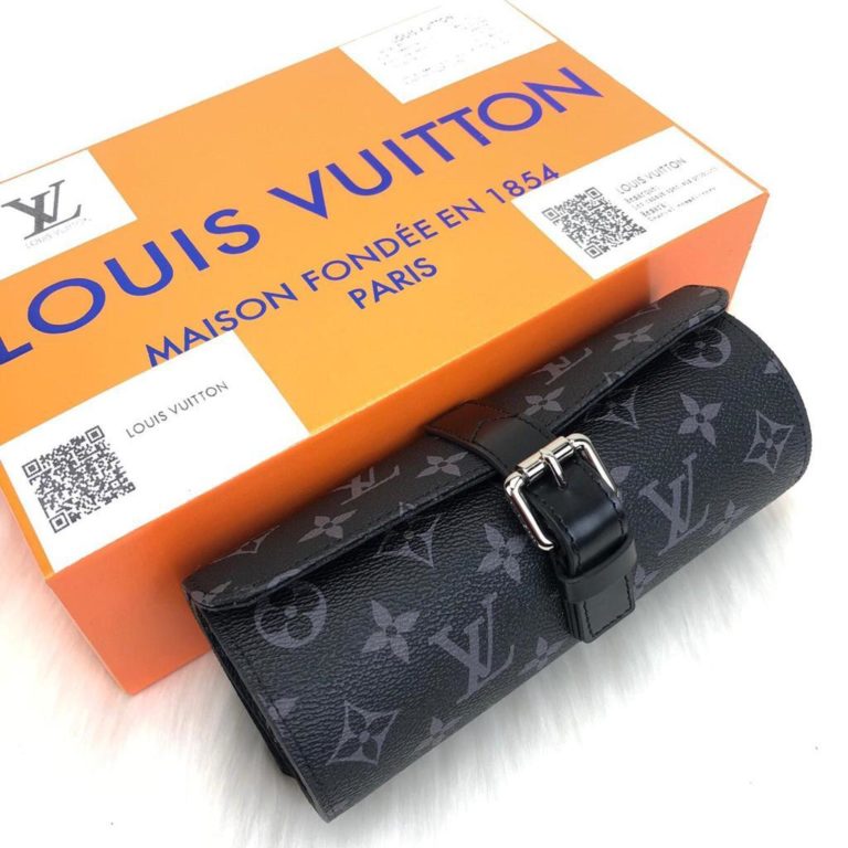 louis vuitton canta saat cantasi siyah watch 3 case 20x8