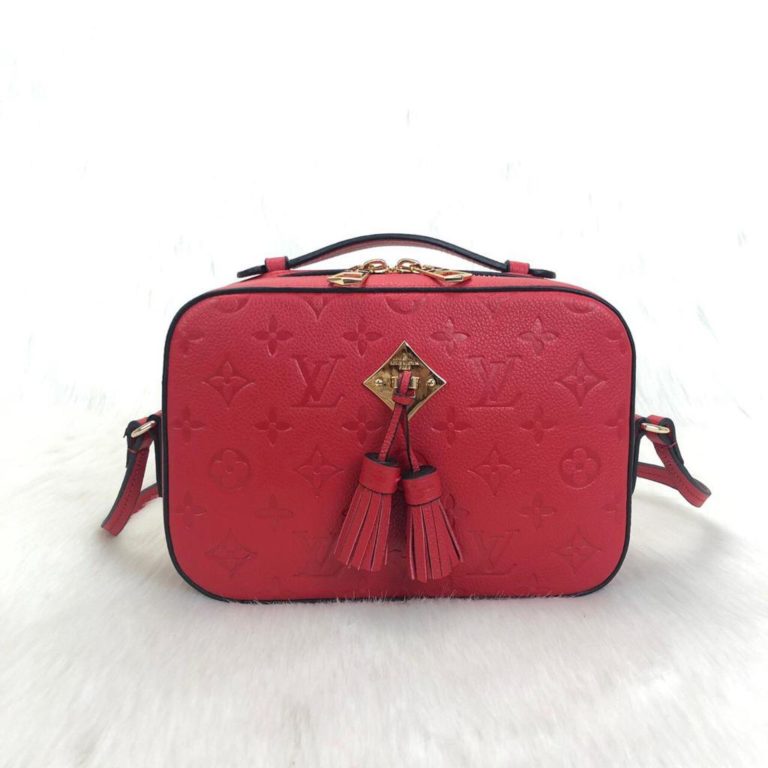 louis vuitton canta saintonge empriente kirmizi 22x16x8