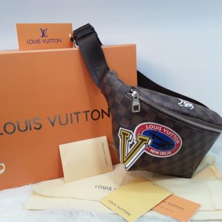 louis vuitton canta suni deri bel belt bag desenli kahve damier