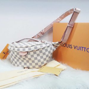 louis vuitton canta suni deri bumbag bel cantasi beyaz damier 37x14