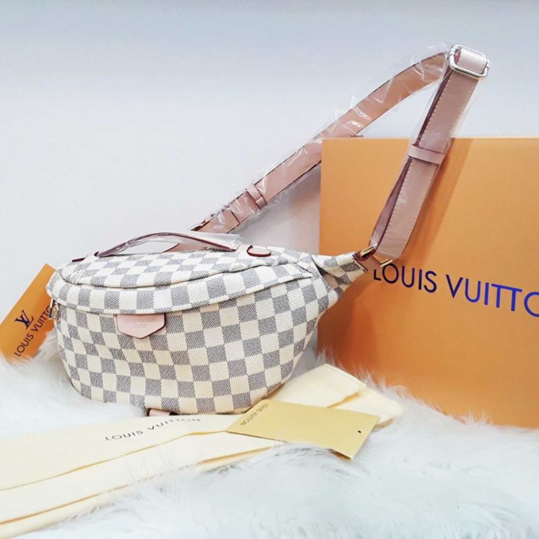 louis vuitton canta suni deri bumbag bel cantasi beyaz damier 37x14