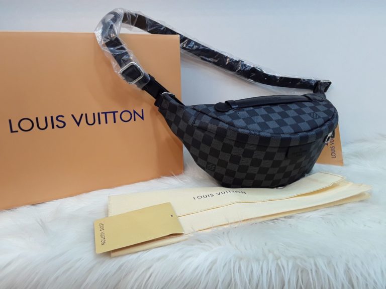 louis vuitton canta suni deri bumbag bel cantasi siyah damier  37x14