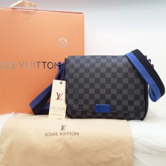 louis vuitton canta suni deri erkek capraz siyah damier mavi aski