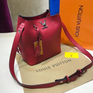 louis vuitton canta suni deri lockme bucket kirmizi 25x27