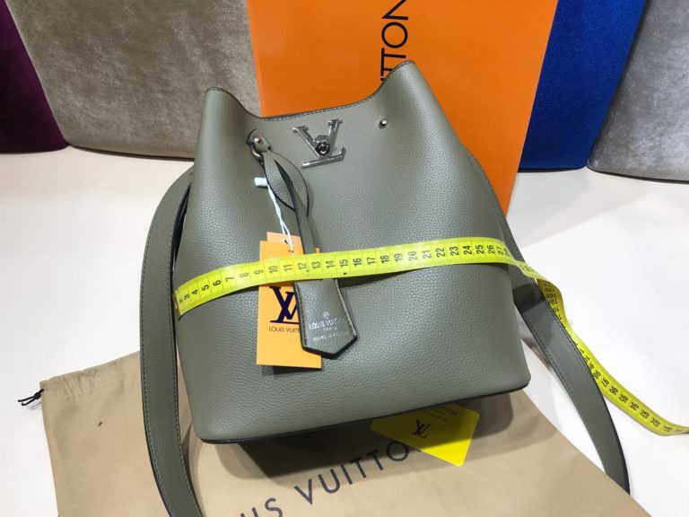 louis vuitton canta suni deri lockme bucket yesil 25x27