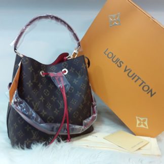 louis vuitton canta suni deri neonoe torba buzmeli cift askili monogram kirmizi 26x26