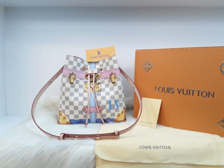 louis vuitton canta suni deri neonoe torba buzmeli damier beyaz 26x26