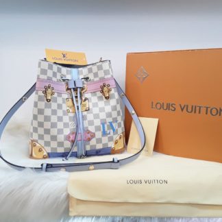 louis vuitton canta suni deri neonoe torba buzmeli damier beyaz mavi 26x26