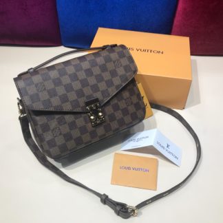 louis vuitton canta suni deri pochette metis kahve damier  24x20