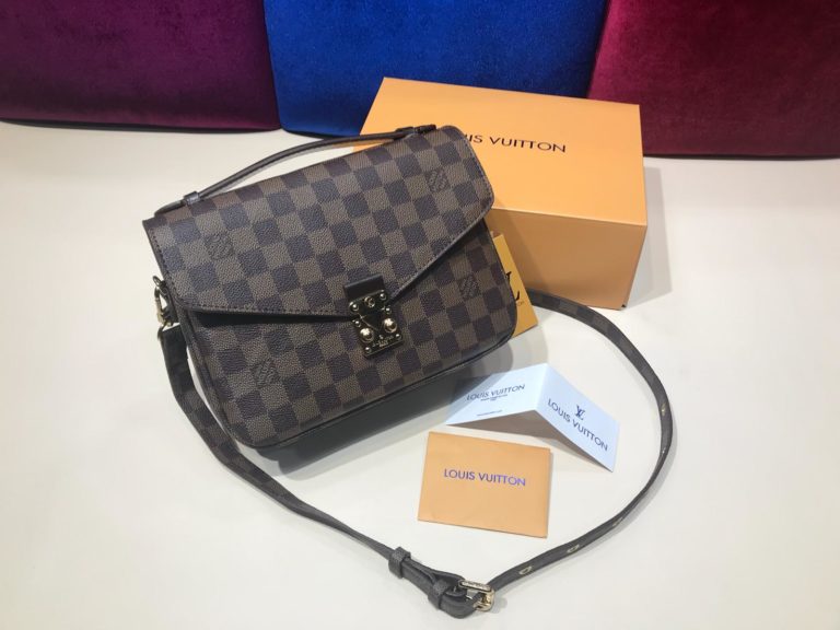louis vuitton canta suni deri pochette metis kahve damier  24x20