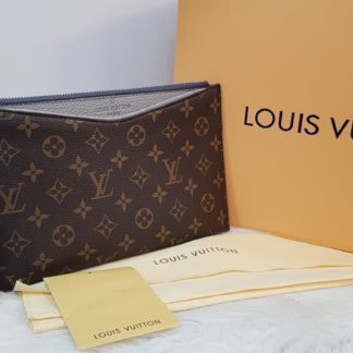 louis vuitton canta suni deri portfoy clutch gri 25x15