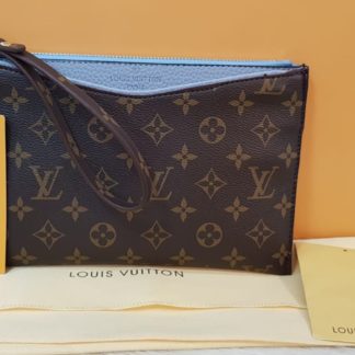 louis vuitton canta suni deri portfoy clutch mavi 25x15