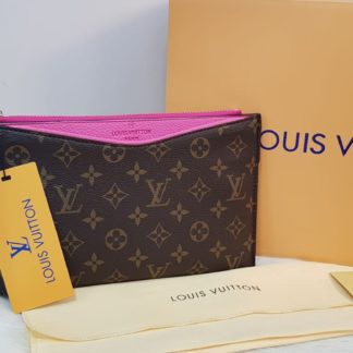 louis vuitton canta suni deri portfoy clutch pembe 25x15