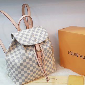 louis vuitton canta suni deri sirt backpack beyaz damier 27x33
