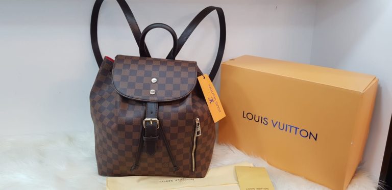 louis vuitton canta suni deri sirt backpack kahve damier  27x33