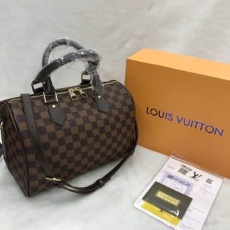 louis vuitton canta suni deri speedy capraz aski damier kahve 30
