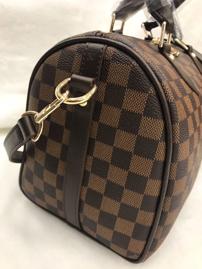louis vuitton canta suni deri speedy capraz aski  damier kahve 30