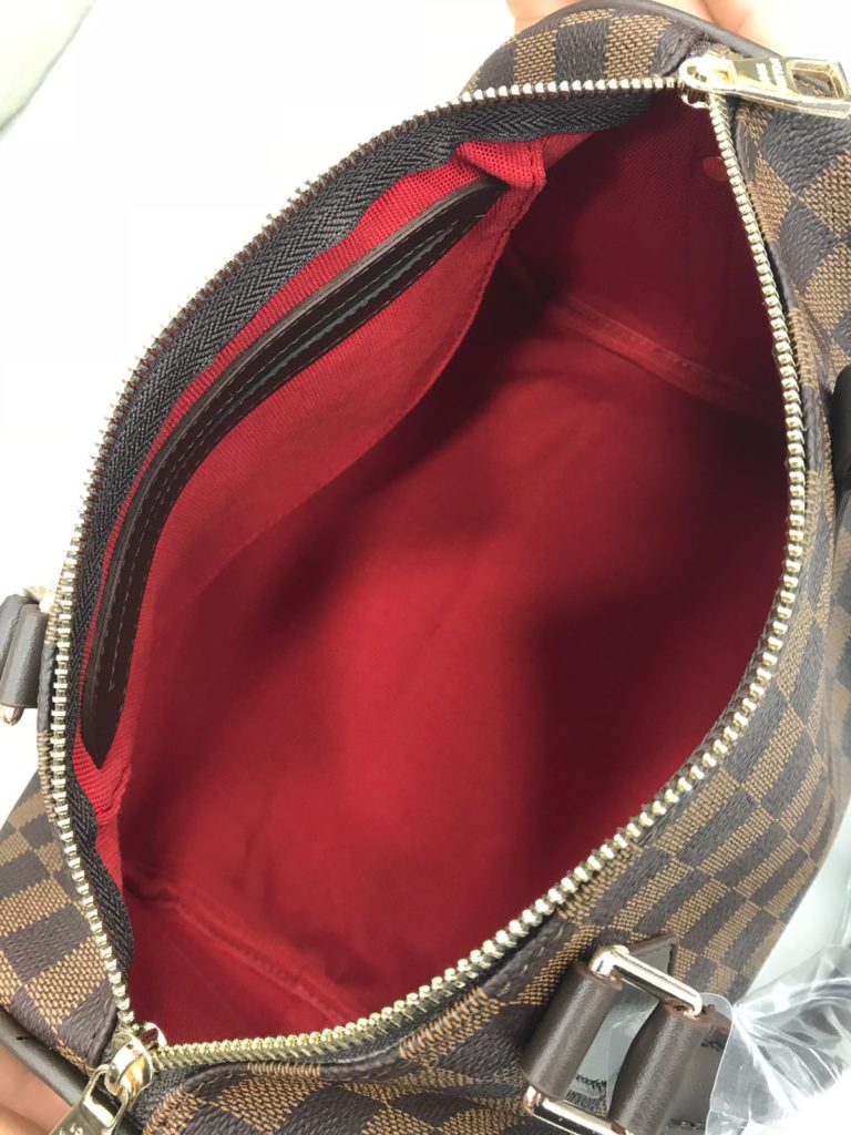 louis vuitton canta suni deri speedy capraz aski  damier kahve 30