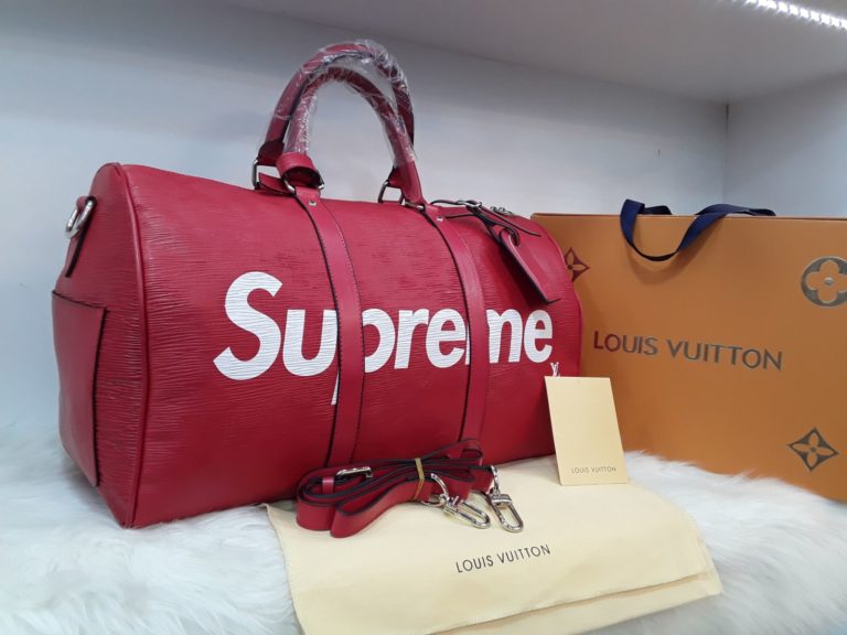 louis vuitton canta suni deri supreme el valizi capraz askili kirmizi 55x35