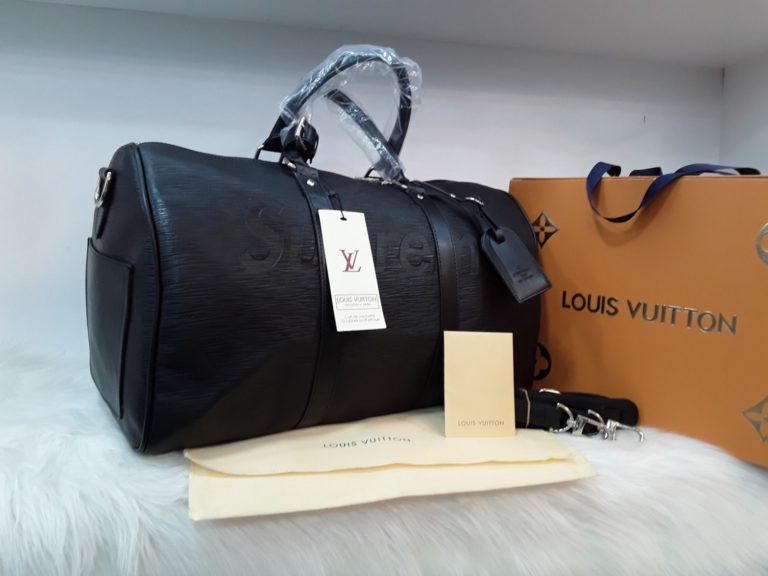 louis vuitton canta suni deri supreme el valizi capraz askili siyah 55x35
