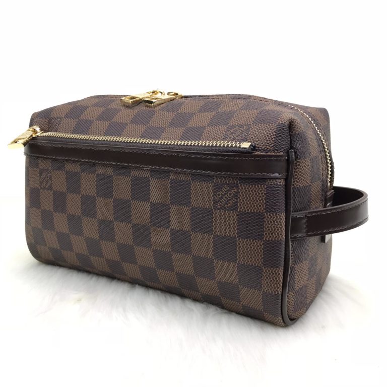louis vuitton canta toiletry erkek el cantasi damier kahve 24x14