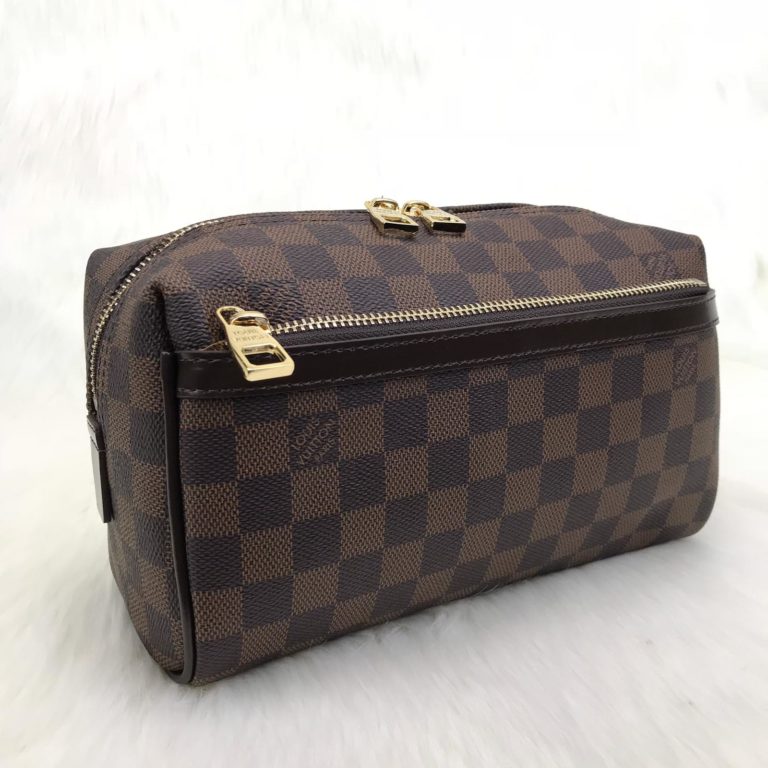 louis vuitton canta toiletry erkek el cantasi damier kahve 24x14