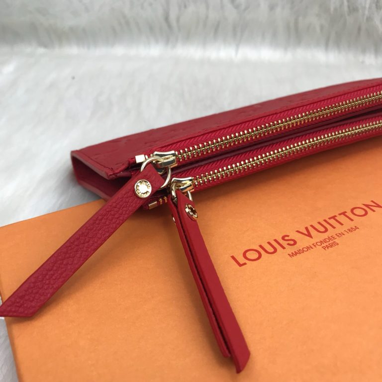 louis vuitton cuzdan Adele empreinte kirmizi 21x10