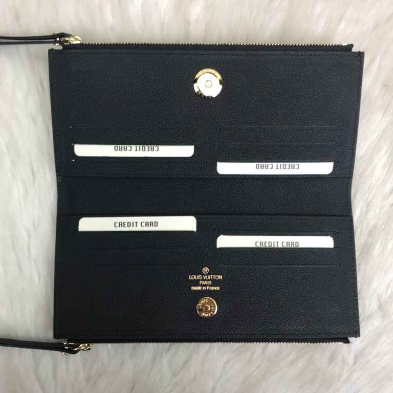 louis vuitton cuzdan Adele empreinte siyah 21x10
