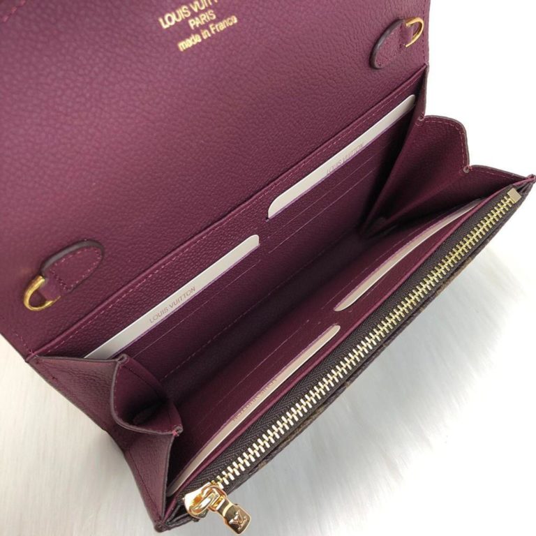 louis vuitton cuzdan bordo pallas zincirli 19x13