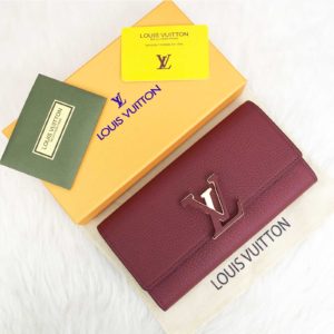 louis vuitton cuzdan capucines bordo 20x11