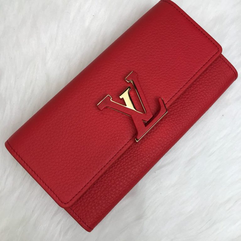 louis vuitton cuzdan capucines kirmizi 20x11