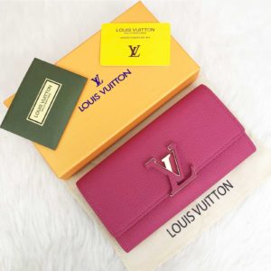louis vuitton cuzdan capucines pembe 20x11