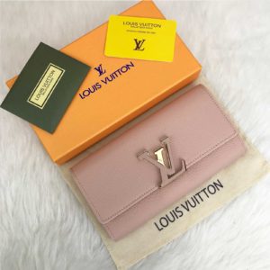louis vuitton cuzdan capucines pudra pembe 20x11