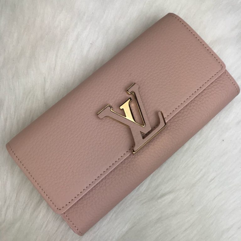 louis vuitton cuzdan capucines pudra pembe 20x11