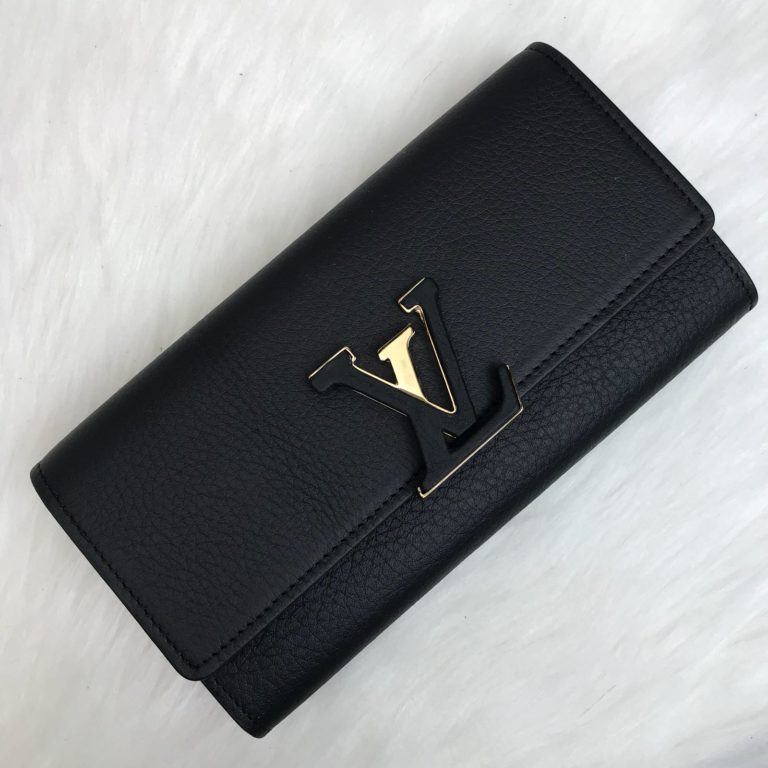 louis vuitton cuzdan capucines siyah 20x11